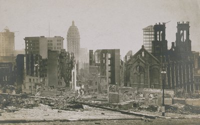 Buildings in ruins after the San Francisco earthquake and fire, 1906 by American Photographer